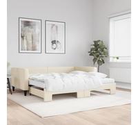 QZZCED Canapé-lit 2 en 1 avec lit gigogne, canapé convertible en double avec matelas en mousse, structure en bois et métal, tissu durable pour salon ou chambre