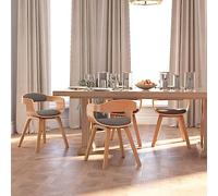 QZZCED Chaise de salle à manger ergonomique et décorative en bois incurvé et tissu gris clair avec siège rembourré et pieds en bois