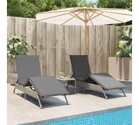 QZZCED Chaise longue de jardin réglable avec coussin, rotin PE et structure en acier pour extérieur, dossier 4 positions et repose-pieds 3 positions, housse amovible lavable, chaise longue