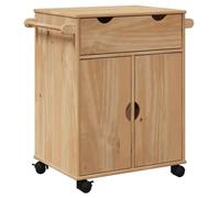 QZZCED Chariot de cuisine en pin 59 x 45 x 80 cm