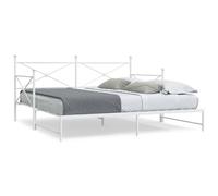 QZZCED Divan avec nid sans matelas blanc 100 x 190 cm en acier, canapé-lit 2 en 1 avec structure stable et sommier à lattes pour support optimal, espace de rangement inclus