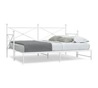QZZCED Divan avec nid sans matelas blanc 90 x 190 cm en acier, canapé-lit 2 en 1 avec structure stable et sommier à lattes pour support optimal, espace de rangement inclus