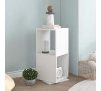 QZZCED Étagère décorative pivotante pour salon, bibliothèque, bureau, 34,5 x 34,5 x 75,5 cm, en matériau dérivé du bois pour salon, chambre à coucher, bureau - Blanc