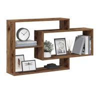 QZZCED Étagère Murale 3 Cases en Bois d'Ingénierie Résistant à l'Humidité - Support de Rangement Multifonctionnel pour Salon et Bureau - Surface Lisse Facile à Nettoyer, Idéale