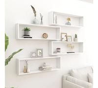 QZZCED Étagère murale cube 4 unités en bois contreplaqué 100 x 15 x 30 cm, étagère modulaire solide pour affichage et rangement de livres, CD et décoration, montage et design faciles