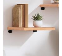 QZZCED Étagère murale en bois de chêne traité marron clair 40 x 40 x (2-4) cm, étagère rustique pour rangement polyvalent, étagère en bois massif avec finition vernie,