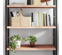 QZZCED Étagère murale en bois massif de chêne non traité 80 x 40 x (2-4) cm avec bord naturel et surface lisse pour rangement polyvalent et décoration rustique dans la salle de bain ou la cuisine