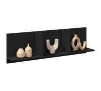 QZZCED Étagère murale en bois pour cuisine - 100 x 16,5 x 30 cm - Noir