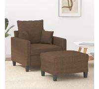 QZZCED Fauteuil avec tabouret Marron Canapé de salon canapé chambre canapé chambre canapé pour deuxième chambre 60 cm Tissu