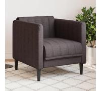 QZZCED Fauteuil en tissu marron foncé - Canapé de salon respirant et durable avec assise rembourrée, dossier et accoudoirs confortables, pieds résistants pour stabilité et design
