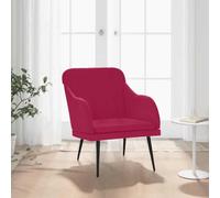 QZZCED Fauteuil en velours rouge rouge - Fauteuil rembourré en velours avec tabouret pour relaxation et confort 63 x 76 x 80 cm