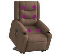 QZZCED Fauteuil Inclinable Électrique Massant avec Fonction Levage, Siège Vibrant 6 Points, Tissu Respirant Durable et Cadre Bois Métal Stable pour Confort et Relaxation