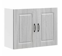 QZZCED Kalmar Meuble mural de cuisine en bois d'ingénierie Sonoma Gris Armoire de rangement avec portes pratiques pour organiser des espaces, facile à nettoyer et résistant