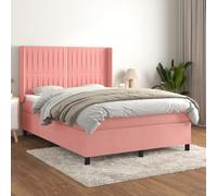 QZZCED Lit avec matelas à ressorts ensachés et tête de lit réglable en hauteur, velours doux, support de dureté moyenne et protecteur doux pour la peau, 190 x 150 cm