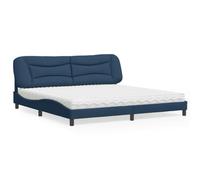 QZZCED Lit avec matelas en mousse 3 couches et tête de lit, structure à lattes en bois et design latéral ondulé pour chambre adulte, disponible en dureté H2 et H3