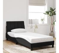 QZZCED Lit avec tête de lit rembourrée en velours doux, structure avec design latéral ondulé et lattes en bois pour support robuste, fermeture éclair pour une installation facile