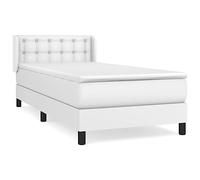 QZZCED Lit de chambre à coucher, lit de jour, lit d'hôtel, lit à sommier tapissier de luxe avec matelas, blanc, 100 x 200 cm, en cuir synthétique pour chambre à coucher, hôtels, appartements