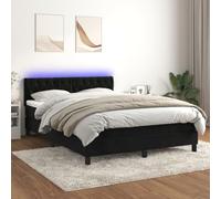 QZZCED Lit de jour, lit d'appoint, pour famille, d'hôtel, à sommier tapissier, avec matelas et LED, noir, 140 x 200 cm, en velours, pour chambre à coucher, chambre d'amis