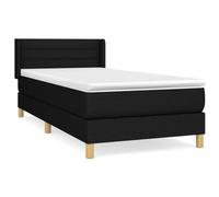 QZZCED Lit de luxe pour chambre à coucher, lit de jour, lit d'hôtel, lit à sommier tapissier, avec matelas, noir, 100 x 200 cm, tissu pour chambre à coucher, hôtels, appartements