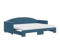 QZZCED Lit d'hôtel, de jour, extensible, avec matelas, bleu, 80 x 200 cm, en velours, pour chambre à coucher, chambre d'amis