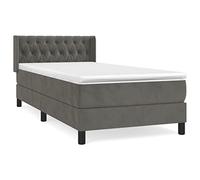 QZZCED Lit d'hôtel de luxe pour chambre à coucher, lit de jour, à sommier tapissier, avec matelas, gris foncé, 100 x 200 cm, en velours, pour chambre à coucher, hôtels, appartements