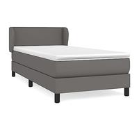 QZZCED Lit d'hôtel, lit de jour, lit de luxe, à sommier tapissier, avec matelas, gris, 100 x 200 cm, en cuir synthétique, pour chambre à coucher, hôtels, appartements