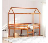 QZZCED Lit mezzanine en pin massif avec échelle intégrée et garde-corps de sécurité, structure solide avec lattes en contreplaqué pour support supplémentaire et design