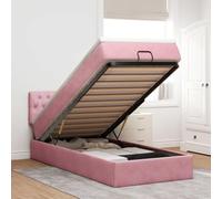 QZZCED Lit ottoman avec matelas à ressorts ensachés et mécanisme hydraulique, surmatelas respirant et grand rangement, tissu en velours doux, base lit