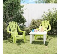 QZZCED Lot de 2 chaises de jardin pour enfants - Vert - 37 x 34 x 44 cm - En polypropylène - Aspect bois