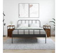 QZZCED Lot de 2 tables de chevet aspect chêne marron pour chambre à coucher, tables de chevet pour pièces à vivre, 30 x 60 x 60 cm, matériau dérivé du bois