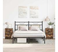 QZZCED Lot de 2 tables de chevet en chêne fumé Commodes de chevet pour pièces à vivre 38 x 35 x 56 cm Matériau du bois