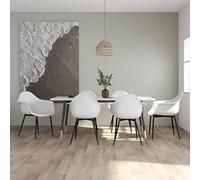 QZZCED Lot de 6 chaises de salle à manger en polypropylène blanc chaises confortables chaise de salle à manger multifonctionnelle pour chaise de salle à manger