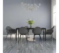 QZZCED Lot de 6 chaises de salle à manger, en polypropylène, grises, multifonctionnelles, chaises de salon pour salon