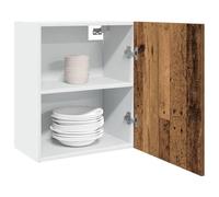 QZZCED Lyon Lot de 2 armoires suspendues en bois vieilli 50 x 31 x 60 cm Structure d'ingénierie pour cuisine, armoires murales avec grand rangement, matériau résistant