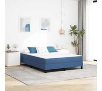 QZZCED Matelas à ressorts ensachés bleu 140 x 200 cm avec tissu en polyester super confortable et cadre en bois résistant pour un soutien durable et une isolation de mouvement