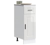 QZZCED Meuble bas de cuisine Porto haute brillance blanc, meuble de base avec grand espace de rangement, matériau stable et durable, portes pratiques, pieds réglables et faciles