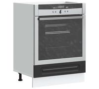 QZZCED Meuble de four Kalmar noir en bois reconstitué, armoire pour four classique avec grand espace de rangement et design compact, matériau stable et durable résistant