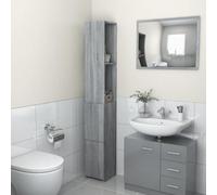 QZZCED Meuble de salle de bain en bois d'ingénierie gris Sonoma 25 x 26,5 x 170 cm avec grand espace de rangement, design simple et intemporel, matériau de première qualité résistant