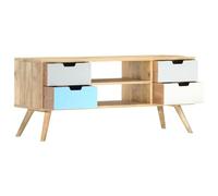 QZZCED Meuble TV - 110 x 35 x 48 cm - En bois massif de mangue - Pour salon, chambre à coucher - Appareil de divertissement