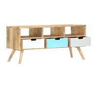 QZZCED Meuble TV - 110 x 35 x 48 cm - En bois massif de mangue - Pour salon, chambre à coucher - Appareil de divertissement