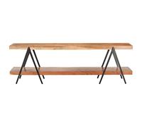 QZZCED Meuble TV - 160 x 40 x 50 cm - En bois d'acacia massif - Pour salon, chambre à coucher - Appareil de divertissement