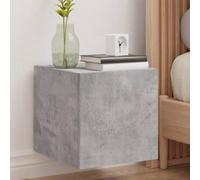 QZZCED Meuble TV mural avec lumières LED Gris béton Meuble TV mural avec lumières LED et grand rangement, multifonction 30,5 x 35 x 30 cm