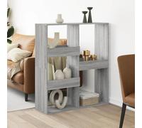 QZZCED Paravent gris Sonoma Bibliothèque multifonctionnelle pour salon 100 x 33 x 115 cm Matériau du bois