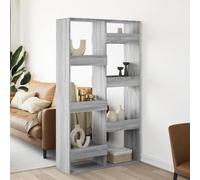 QZZCED Paravent gris Sonoma Bibliothèque multifonctionnelle pour salon 100 x 33 x 175 cm Matériau du bois