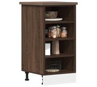 QZZCED Riga Armoire basse en chêne marron, 40 x 44,5 x 81,5 cm, en bois d'ingénierie, avec grand rangement, pieds réglables pour design modulaire, surface lisse