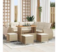 QZZCED Salon de jardin moderne avec coussins, en polyrotin et acier peint, résistant aux rayons UV et nettoyage facile, avec accoudoirs incurvés