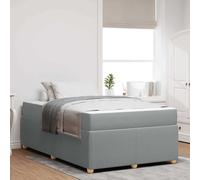 QZZCED Structure de lit avec matelas gris clair 120 x 190 cm, cadre en mousse contemporain avec lattes fixes et pieds en boule, design moderne pour chambre, support ferme