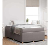 QZZCED Structure de lit avec matelas taupe 120 x 190 cm en tissu, cadre en mousse contemporain avec lattes fixes et pieds en boule, design moderne pour chambre, support ferme