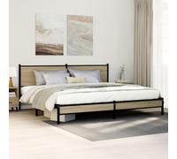 QZZCED Structure de lit classique avec tête et espace de rangement, design élégant et intemporel, structure stable en acier avec lattes et pieds métalliques pour support