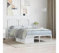 QZZCED Structure de lit métallique robuste avec tête de lit, base à lattes en acier et espace de rangement inférieur, support central pour matelas (non inclus), design élégant